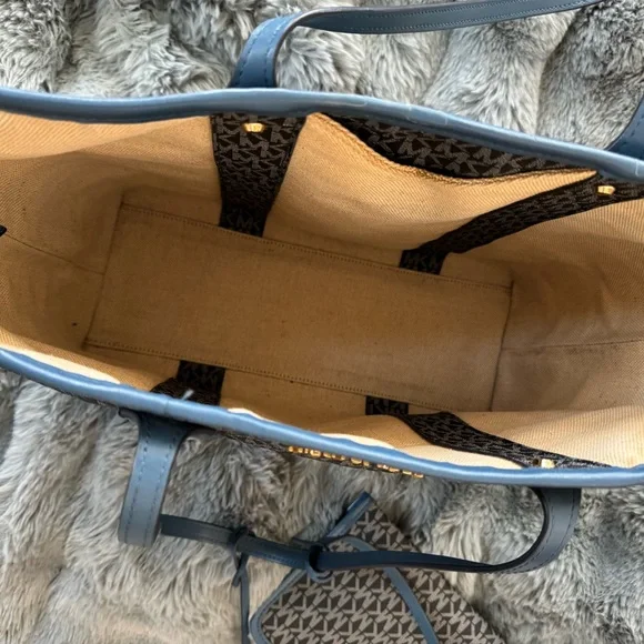 Michael Kors Jet Set Travel Signature Tote (Large) – Teal Trim - Picture 4 of 6